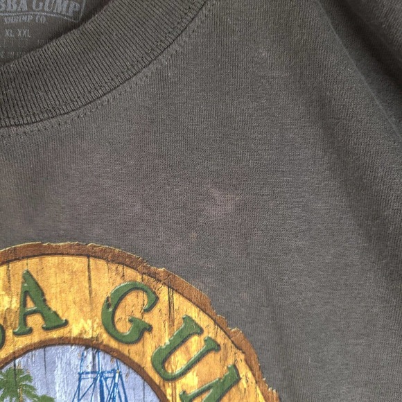 Bubba Gump Shrimp Co T-Shirt Mens Large Brown Olive Graphic Tee Chicago - Picture 6 of 12